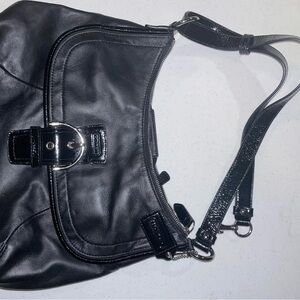 Coach Black Leather Shoulder Bag